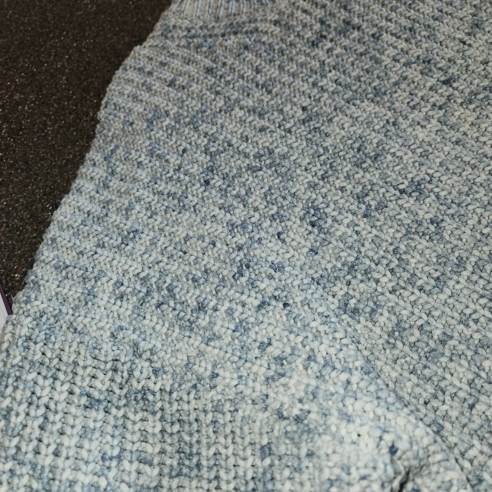J. Crew Light Blue & White Marled Women's Sweater Size L Warm Lagenlook Comfort